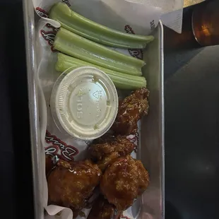 6 Piece Boneless Wings with Choice of Side*