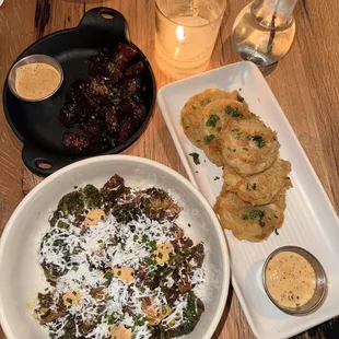 Brussel Sprouts &amp; Candied Bacon &amp; Fried Green Tomatoes