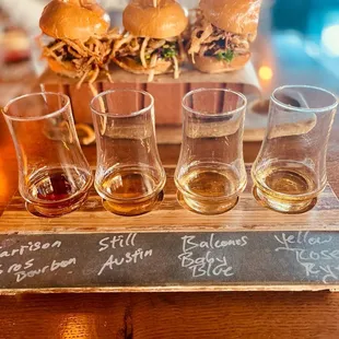 Whiskey fly and burger plate