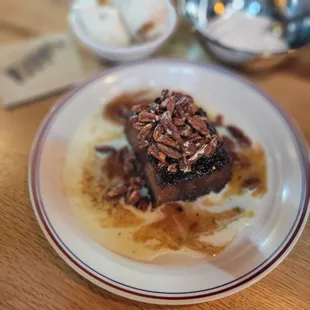 Whiskey Cake with bourbon ice cream and fresh homemade whip cream