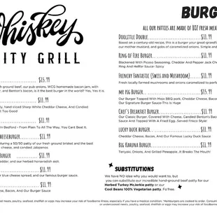 Menu as of Nov 2024 (1 of 2)