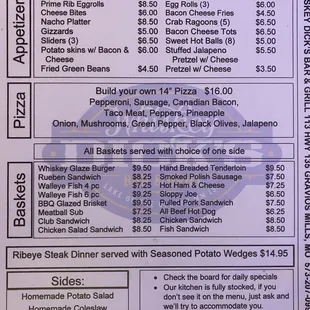 Lunch &amp; Dinner Menu