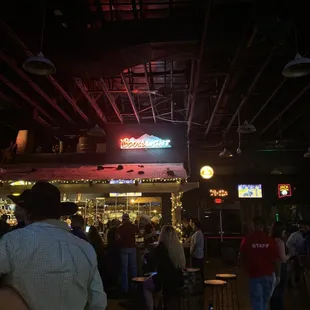 One of the bar stations that is absolutely covered in dust.