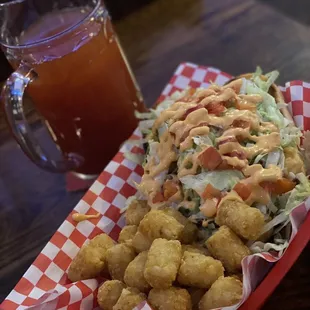 Po&apos;Boy with tots and a large RED!