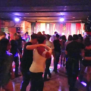 Country dancing on a Friday and Saturday night.