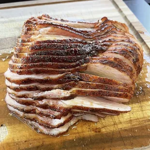 Our Hickory smoked sliced turkey is moist and full of flavor.