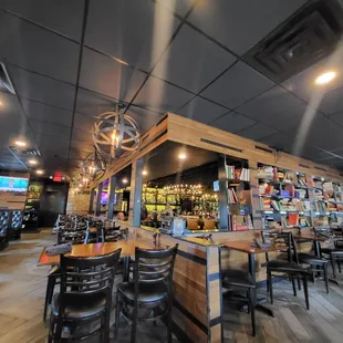 the interior of a bar and restaurant