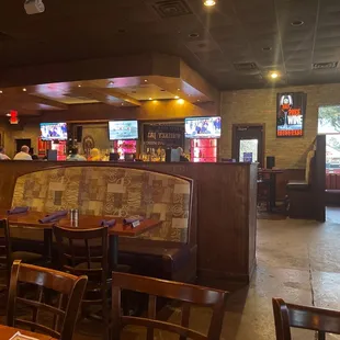 Inside looking at bar