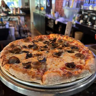 Sausage and mushrooms pizza