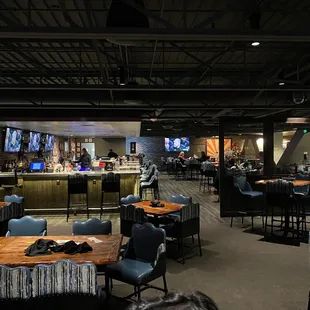 the bar and dining area