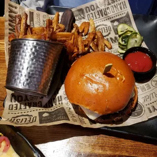 Other friend burger with fries