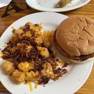 Bologna Sandwich and loaded tots
