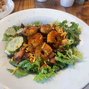 Buffalo shrimp salad