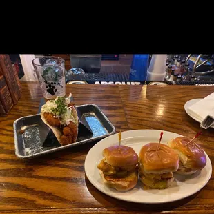 Chicken Sliders and Bang-Bang taco