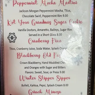 Winter Drink Specials