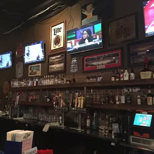 View of the bar. Lot&apos;s of craft beer choices.
