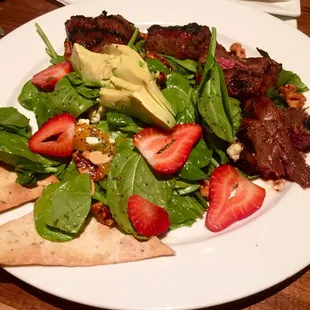My Strawberry Salad with Steak in the KINGS Whiskey Room Live was as amazing as Kenny Olson&apos;s live music. Recommend both highly