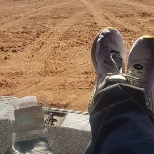 Just having lunch on the range while waiting on the group.