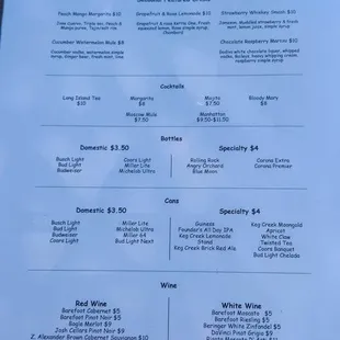 Drink Menu