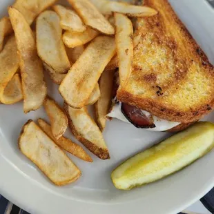 Half of the Whiskey Business Grilled cheese with bacon added!