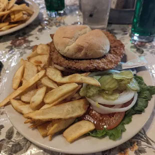 Pork fritter and flat fries