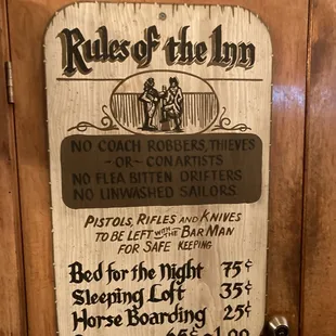rules of the inn