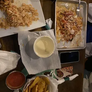 a table full of mexican food