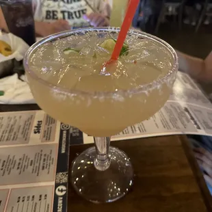 Jumbo house margarita. Very good, great price for the size! 36oz for $11. Love it here.