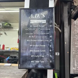 AD's menu