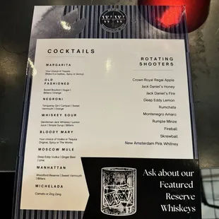 cocktail menu