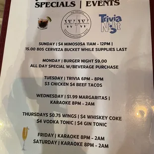 Weekly Specials