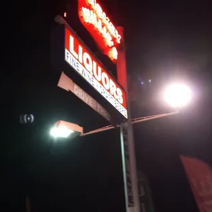 a neon sign at night