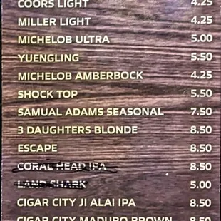 Draft menu