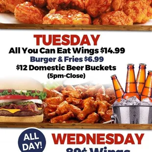 Wing Specials Monday through Wednesday!