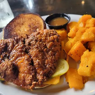 Honey buttered chicken with honey squash