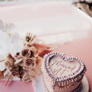The most delicious wedding cake ever! Strawberry shortcake with passionfruit curd, layered between coconut mango cream.