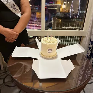 Whiskful thinking confetti birthday cake