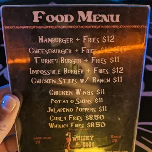 Food menu