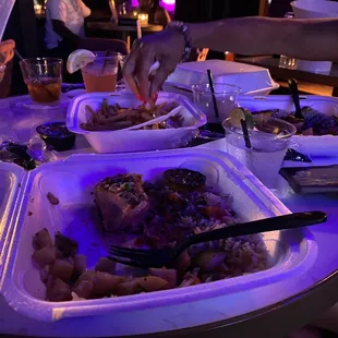 Looking for ambience? You won&apos;t get it here. Food served at our table in styrofoam containers. Tacky!