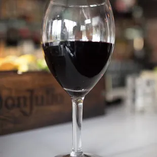 Glass of red wine