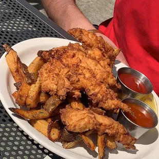 Chicken strips and fries