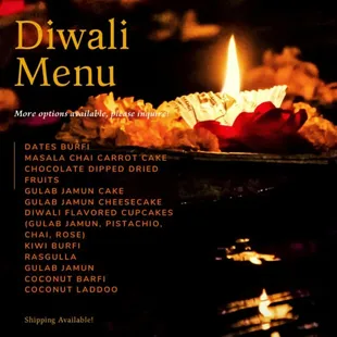 Diwali options now available!