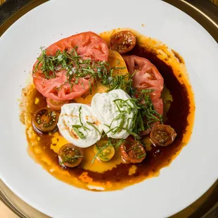 a plate of food on a wooden table