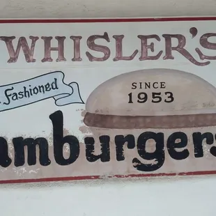a sign for hamburgers