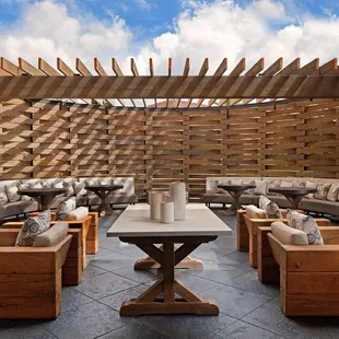  the outdoor seating area