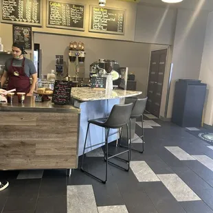 two people in a coffee shop