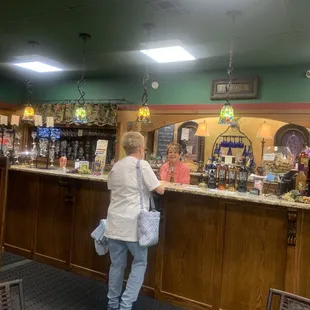 a woman at the bar