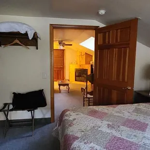 Spacious bedroom, love the ceiling fan