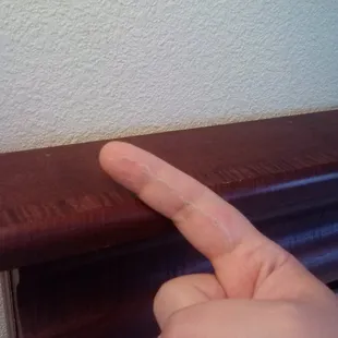 Dust on headboard