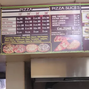 This is only a snapshot of their pizza menu. However, their Submarine sandwiches are also legitimate.